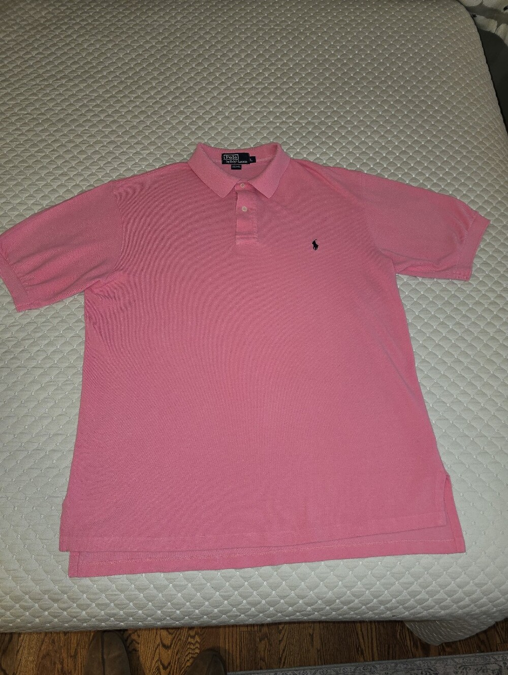 Lg - Ralph Lauren Mens Pink Classic Polo Shirt (PRISTINE CONDITION)